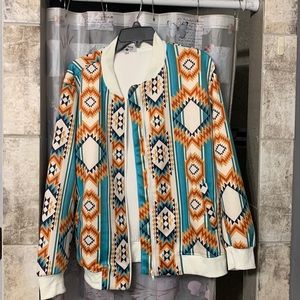 Crazy Train Aztec jacket, excellent condition. Polyester very soft